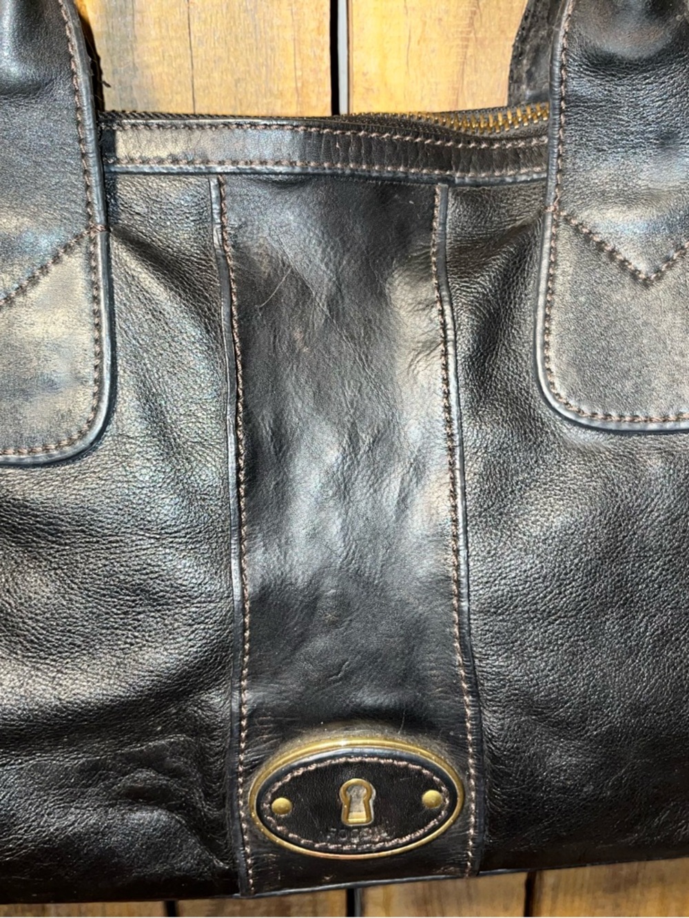Fossil Reissue Black Leather Shoulder Bag - Picture 4 of 9